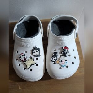 CROCS Kids White Slippers with Character Charms The Nightmare Before Christmas